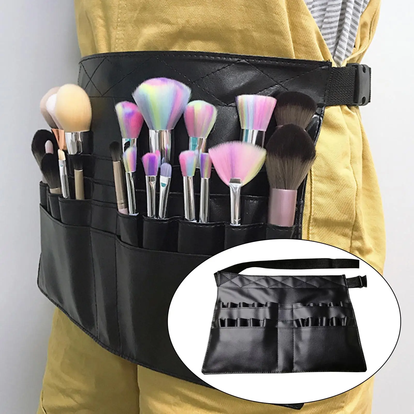 

Bag Multi Pockets Adjustable with Belt Stra Portable Holder Case Apron Pack for Artist & Fashion (Brushes Not Included)