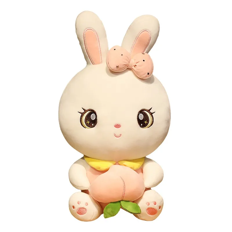 New product peach bunny plush toy pillow cushion sofa decoration doll Christmas birthday gifts for girls