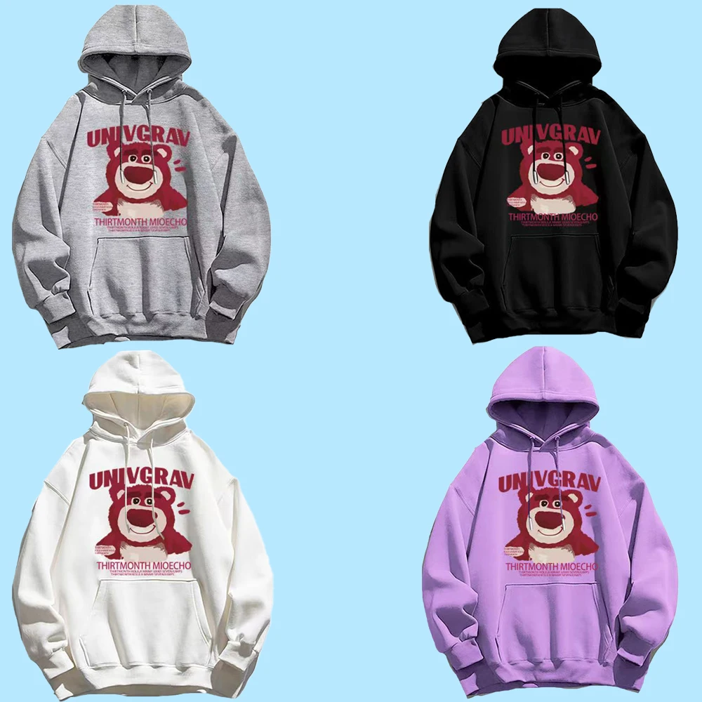

Disney Lotso Hoodie Cartoon Toy Story Printed Pullovers Loose Sweatshirts Fashion Anime Long Sleeve Top Thin Men Women Cotton