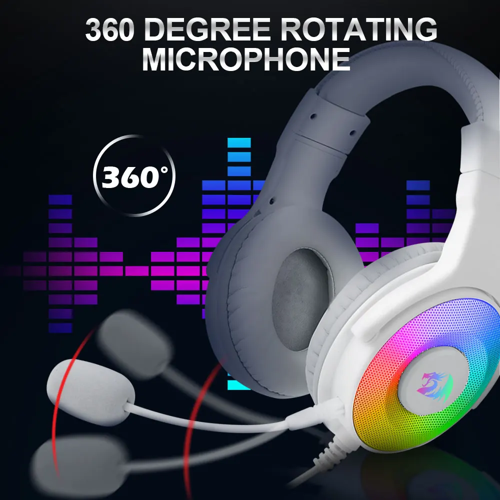 Игровые наушники Redragon Pandora H350 RGB с подсветкой 7 1 USB объемный звук компьютерная