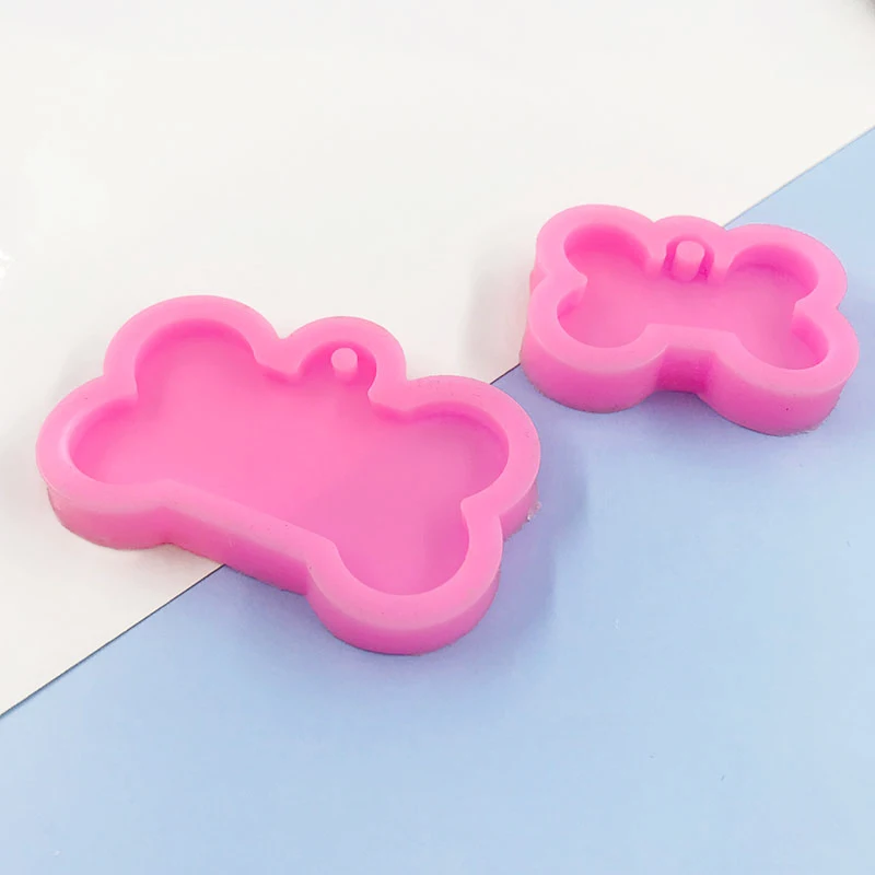 

2 Sizes DIY Dog Tag Bone Shaped Keychain Casting Silicone Mould Crafts Key Chain Pendant Making Tools Crystal Epoxy Resin Mold