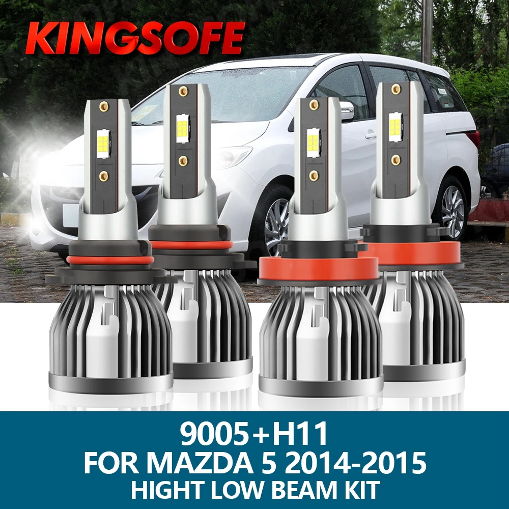 

KINGSOFE 4X автомобисветильник светодиодсветодиодный фары 9005 HB3 H11 26000Lm 110W 6000K CSP чип комплект фар дальнего и ближнего света для Mazda 5 2014-2015