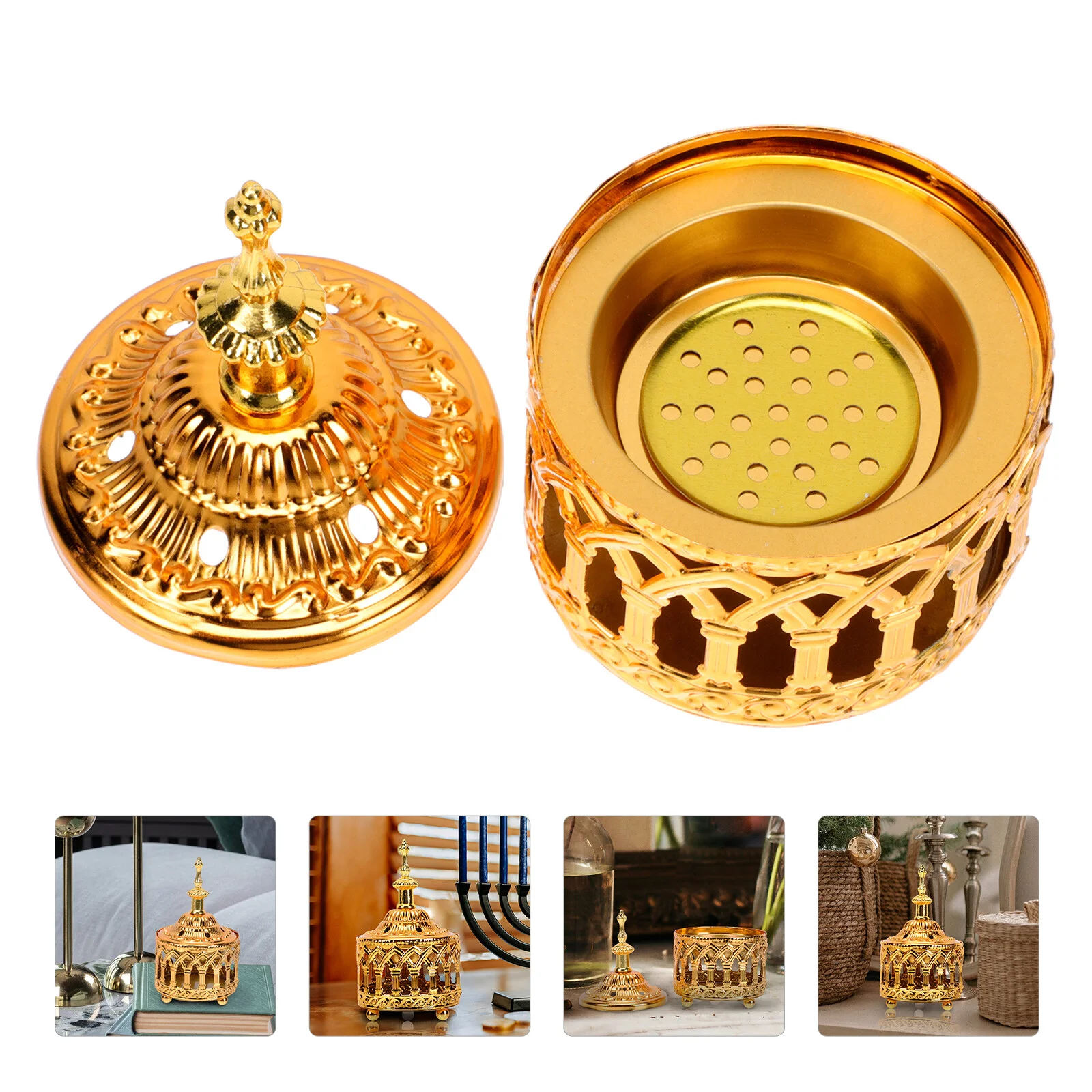 

Essential Oils Diffusers Home Aromatherapy Unique Holder Burner Decorative Censer Indoor Creative Ornament Metal Office