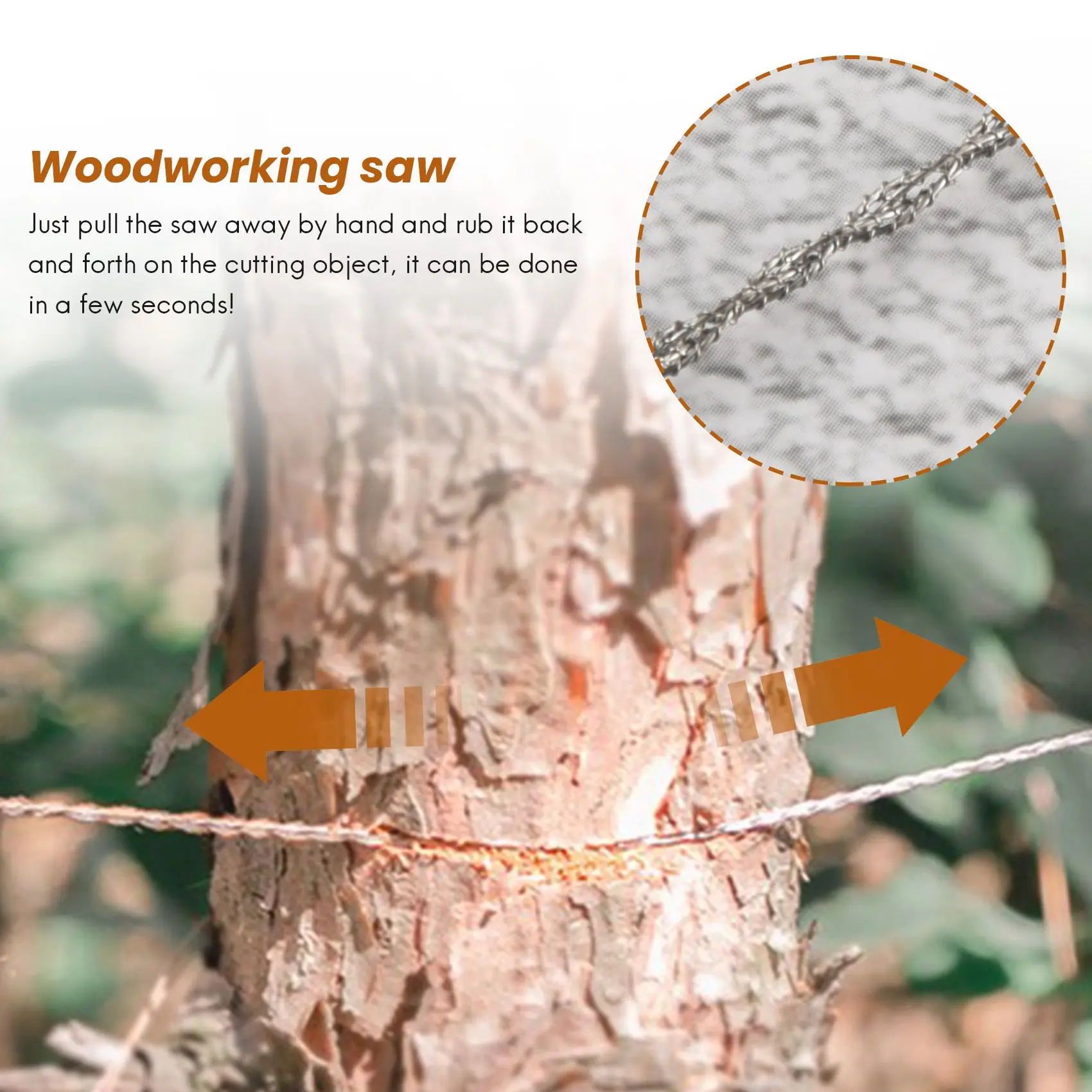 Уличная веревочная пила ручной работы 304 проволочная из нержавеющей стали для