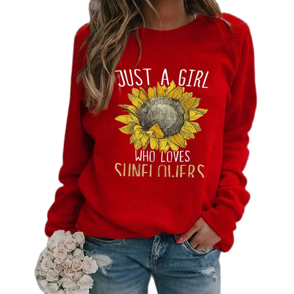 

Sunflower Print Long Sleeve Crew-neck Hoodie Woman Winter Clothes Sweatshirt Harajuku Hoodies Tops Oversized Hoodies Sweatshirts