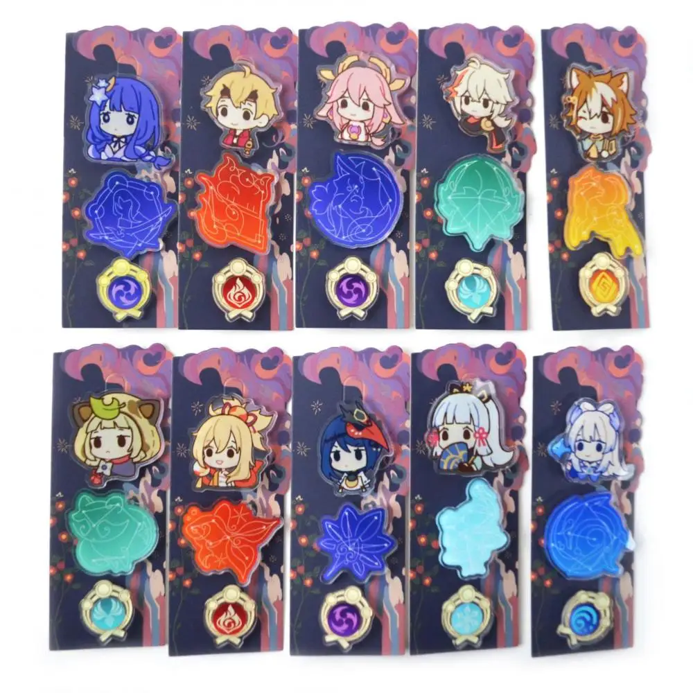 

Брошь Genshin Impact Badge Vision Raiden Shogun Yae Miko Ayaka Kazuha Gorou Kokomi акриловый брелок Подвеска для косплея подарки