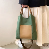 canvas bag tote luxury designer handbag patchwork womens bag 2022 trend quality shoppers eco bag korean crossbody shoulder bags