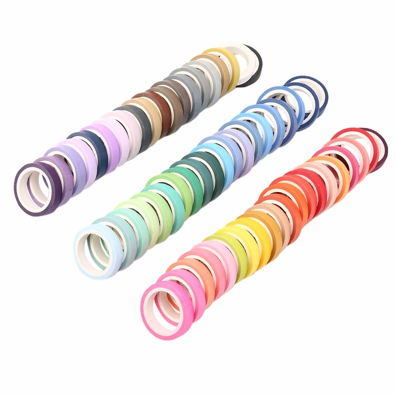 

60 Rolls Rainbow Washi Masking Tape Set For DIY Decor Scrapbooking Sticker Masking Paper Decoration Tape Adhesive