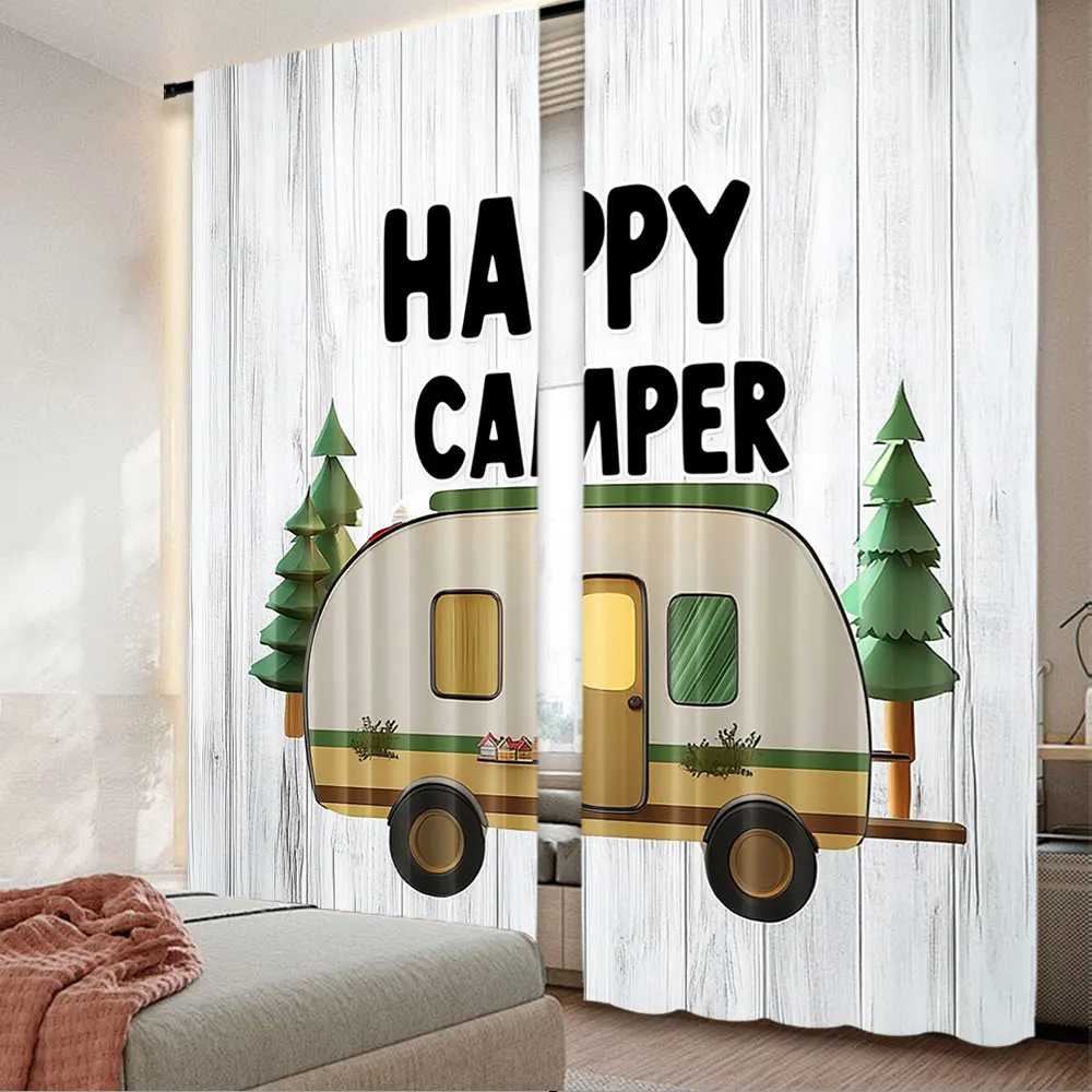 2 шт. занавеска для кемперов деревенский фермерский дом деревянная стена зеленое