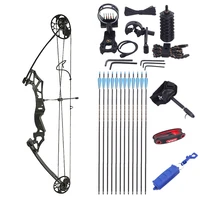 30 50lbs adjustable archery compound bow composite pulley bow and arrow set ibo 260fps for outdoor hunting shoot fish training