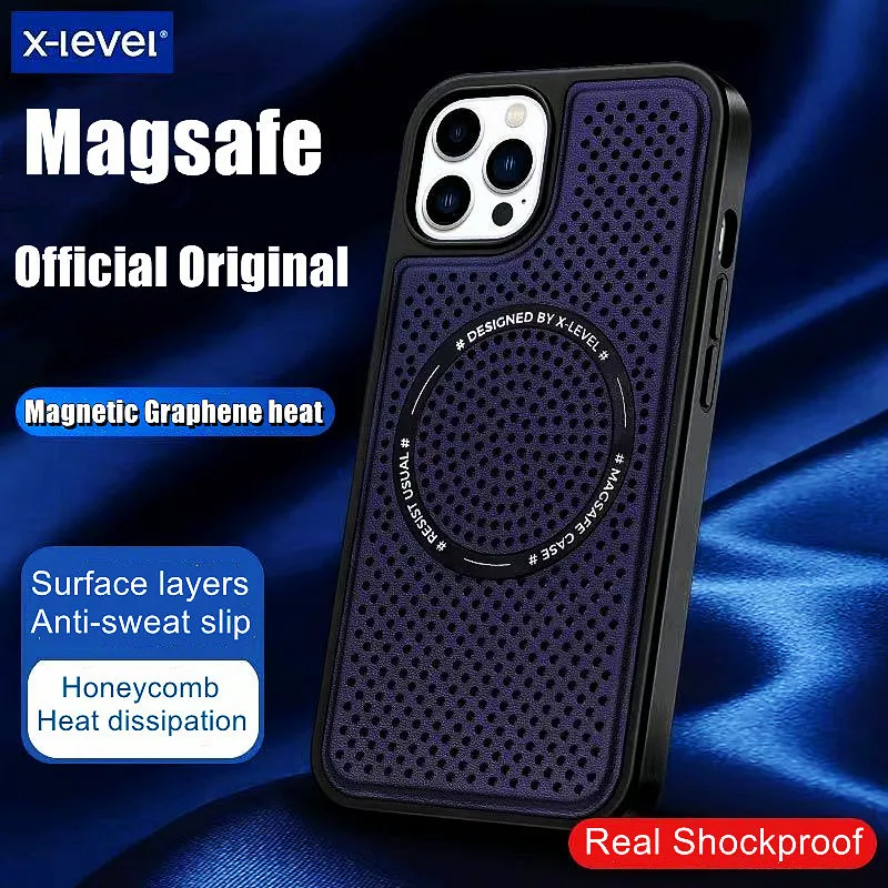 

Magsafe Graphene Heat Dissipation Case For iPhone 13 Pro Max Case Shockproof Breathable Cooling Hard PC Cover For iPhone 13 Pro