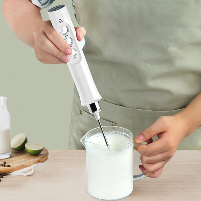 

SANQ Electric Foamer Mixer Whisk Beater Stirrer 3-Speeds Coffee Milk Drink Frother USB Rechargeable Handheld Blender Whisk