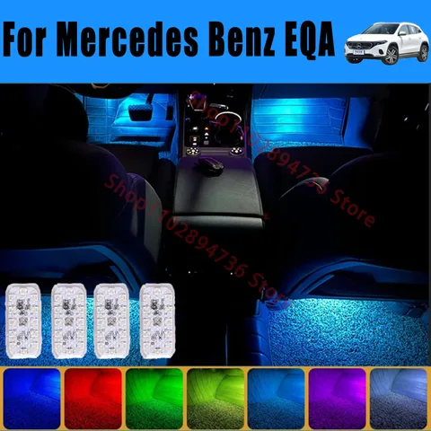 RGB Footwell багажное отделение, автомобильная лампа для сидений высокого разрешения Для Mecedes benz EQA, автомобильная фотоатмосфера, декоративная лампа