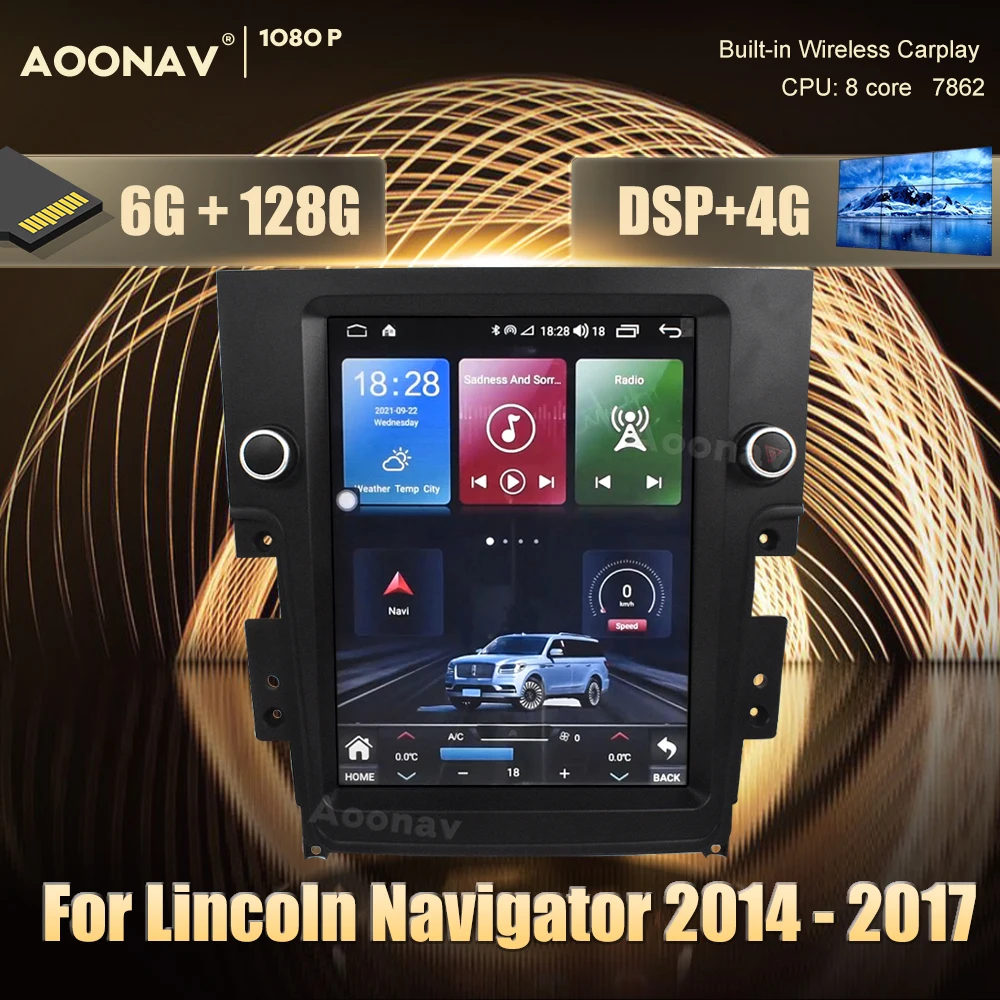 

Автомагнитола 2DIN, 128 ГБ, Android 10,0, для Lincoln Navigator 2014 - 2017