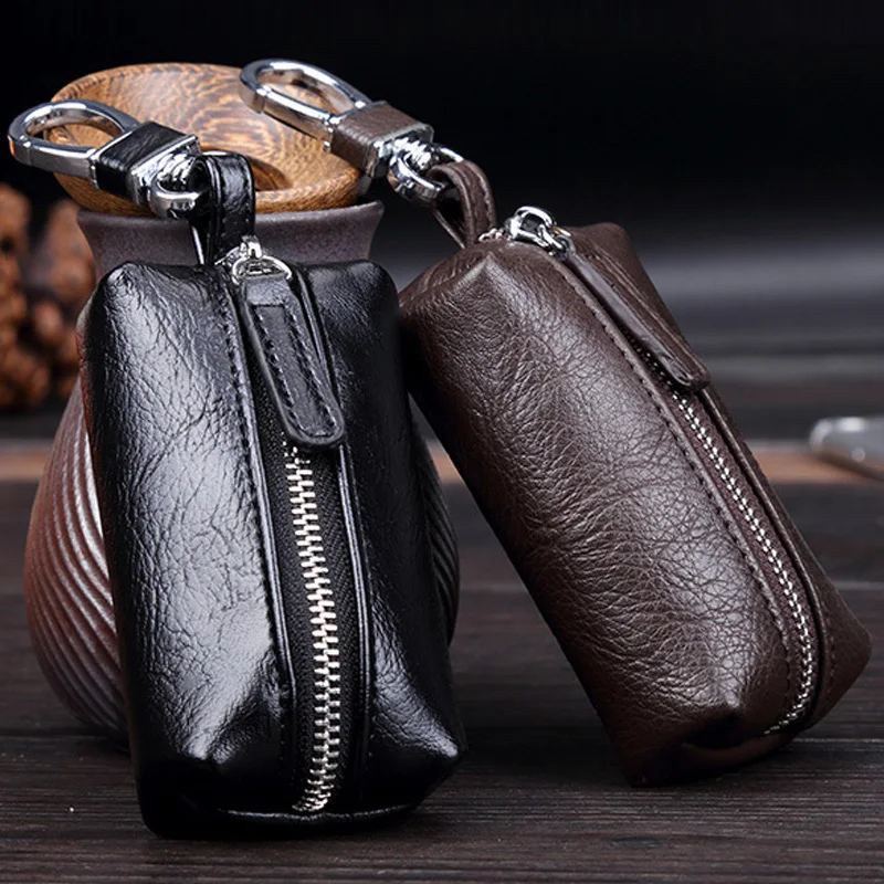 

Key Men Women Key Pouch Genuine Key New Organizer Housekeeper Bag Cow Case Split Keychain Holder Car Wallet Long Leather 2022