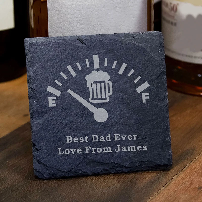

Best Dad Ever Slate Coasters Personalised Beer Coaster for Father Custom Gift for Fathers Day Engraved Square Mug Coaster