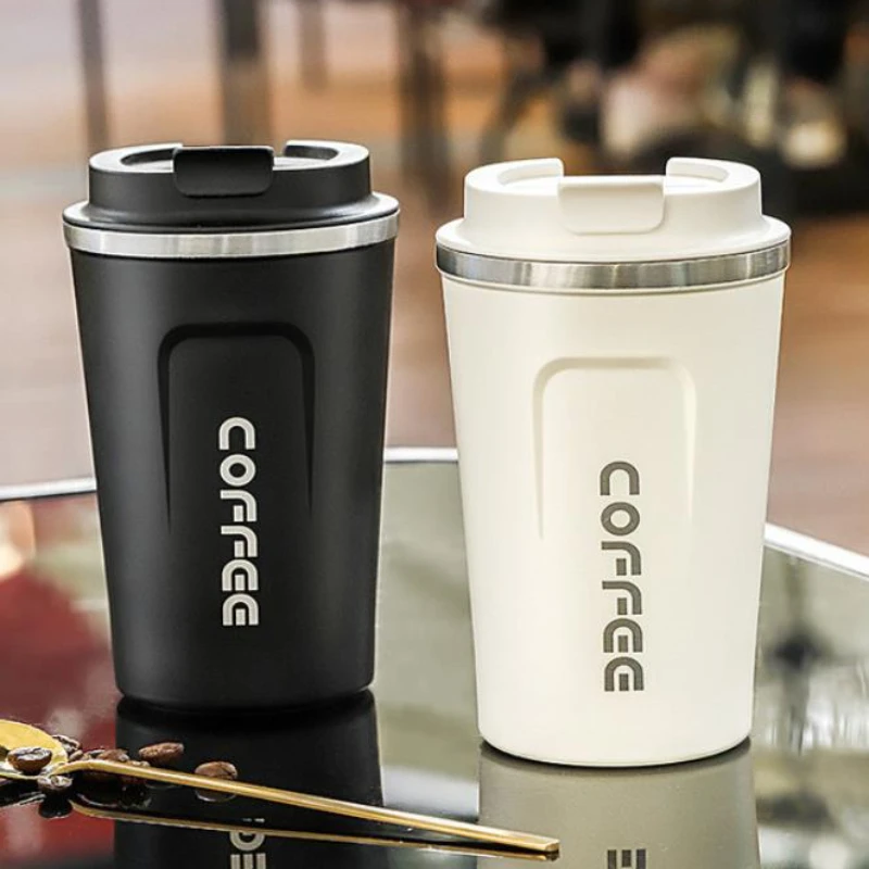 

380/510ml Stainless Steel Coffee Mug Leak-Proof Thermos Mug Insulated Car Vacuum Flask Travel Thermal Cup Water Bottle