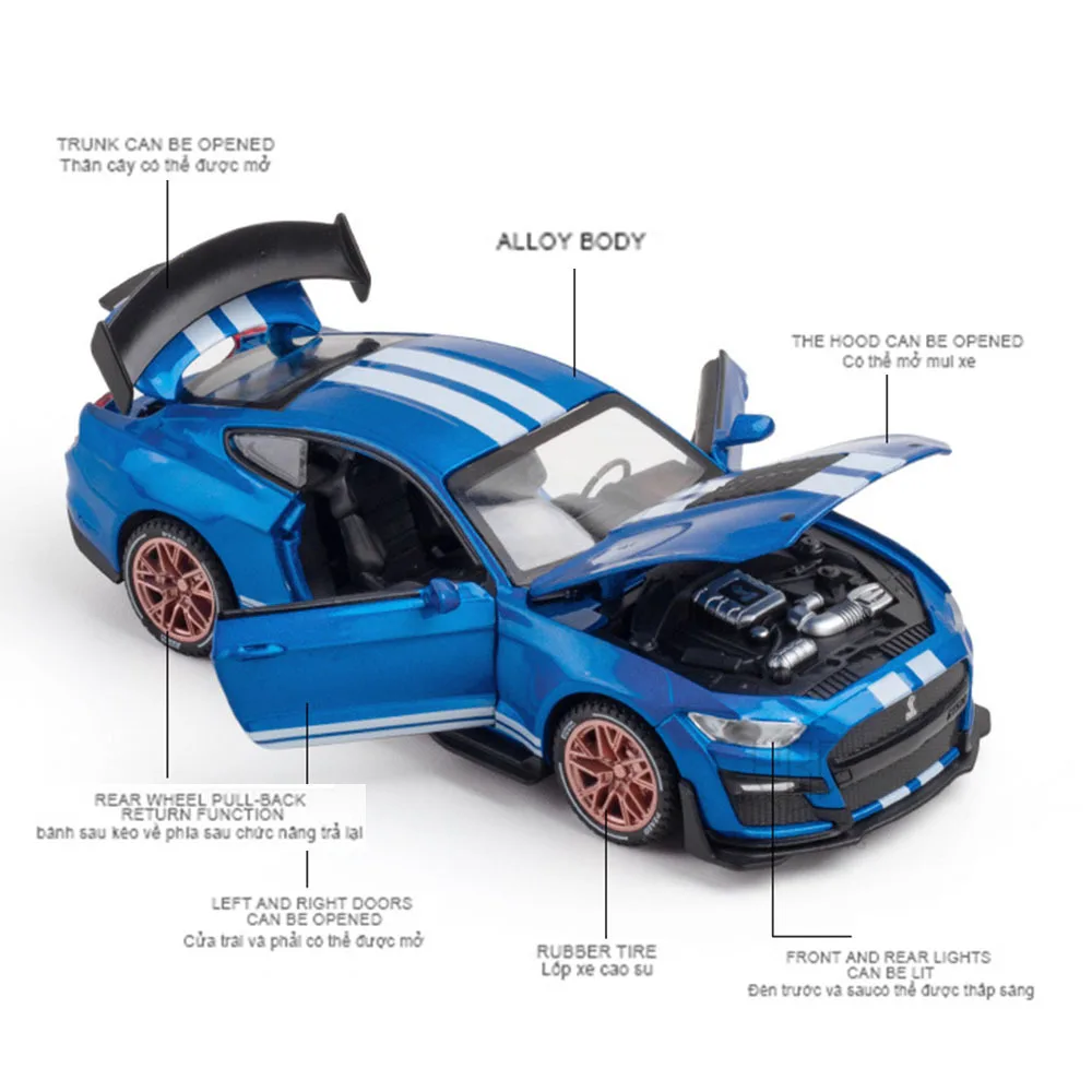 1/32 Ford Mustang Шелби GT500 литья под давлением брелок для автомобильных ключей модель