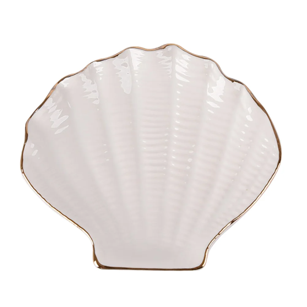 

Jewelry Dish Tray Trinket Plate Shell Holder Ceramic Ring Earring Ear Stud Seashell Plates Necklace Organizer Fruit Dry Display