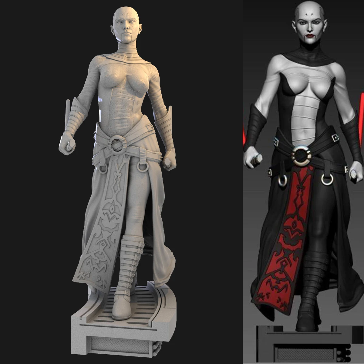 

1/24 Scale Die-cast Resin Figure Model Assembly Kit Character Model Asagi Ventress Unpainted and Needs To Be Assembled