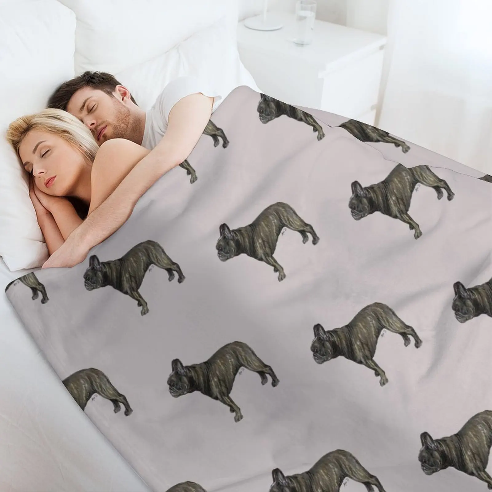 Brindle Французский бульдог / Frenchie Dog Breed Show Stack Stand - Одеяло для печени пляжные одеяла St