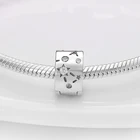 Серебристые бусины plata с изображением звезд и Луны подходят для браслета Pandach