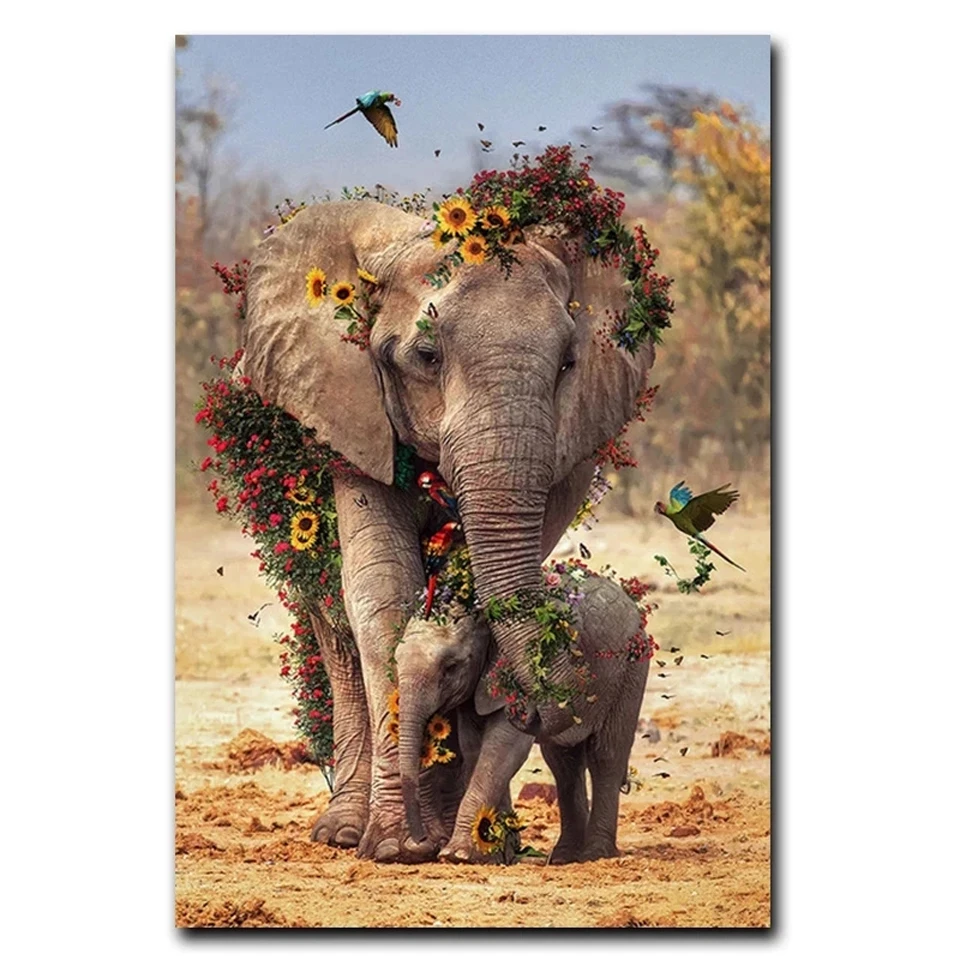 

5D алмазная живопись «сделай сам», лес, слон, животное, рисунок, алмазная вышивка, крестик, Декор для дома «сделай сам», художественные подарк...