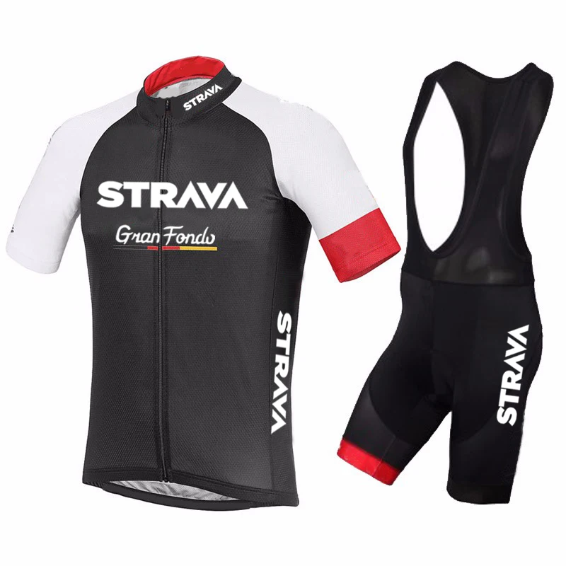 

2022 STRAVA Summer Cycling Jersey Set Maillot Ropa Ciclismo Cycling Bicycle Clothing MTB Bike Clothes Uniform Man Cycling Suit