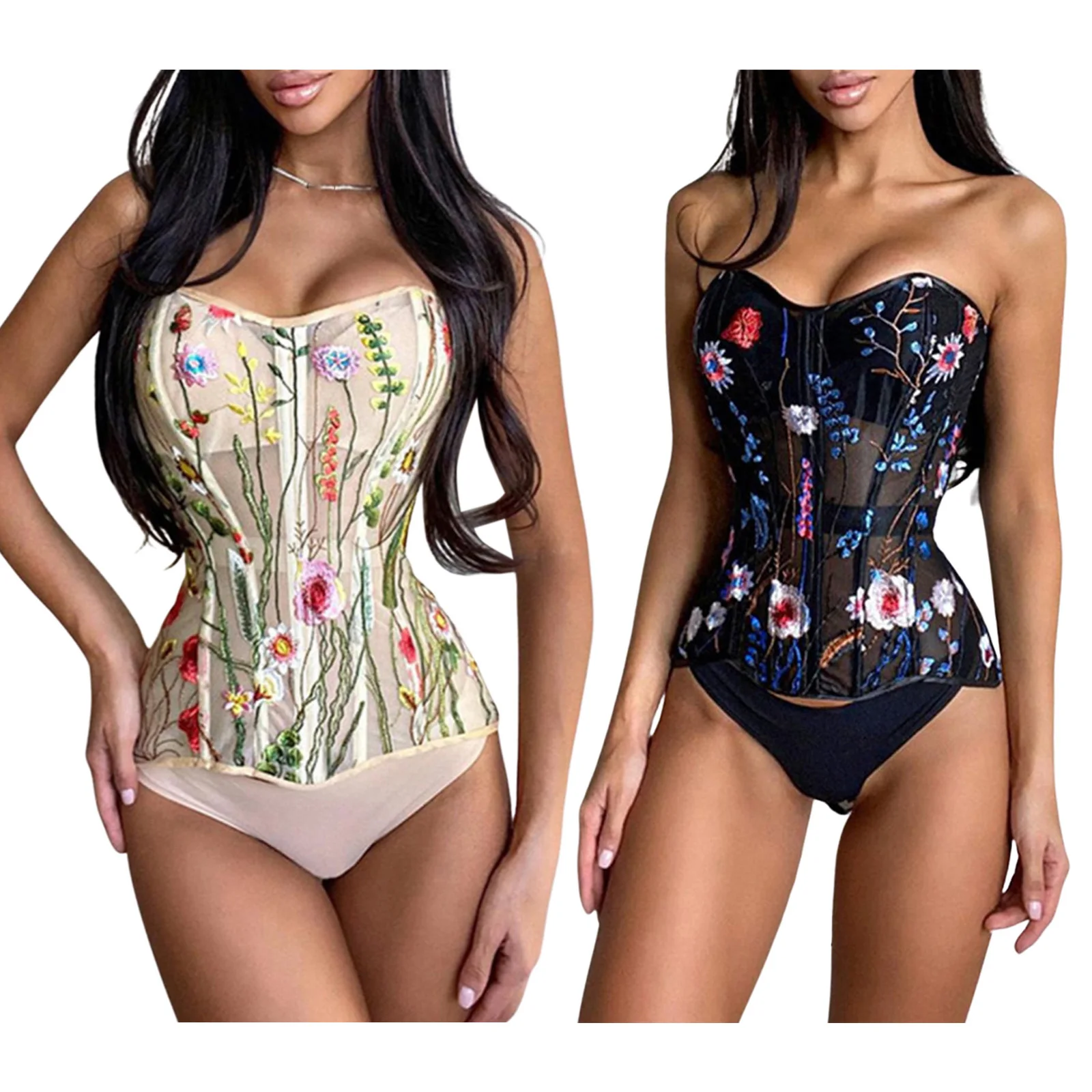 

Женский сетчатый пояс с цветочной вышивкой