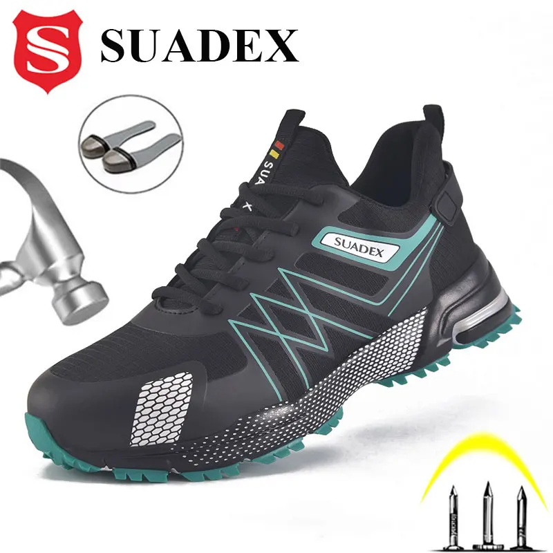SUADEX Work Safety Shoes Steel Toe Boots Puncture Proof Safety Work Shoes For Men Women Work Sneakers Plus EUR Size 37-48