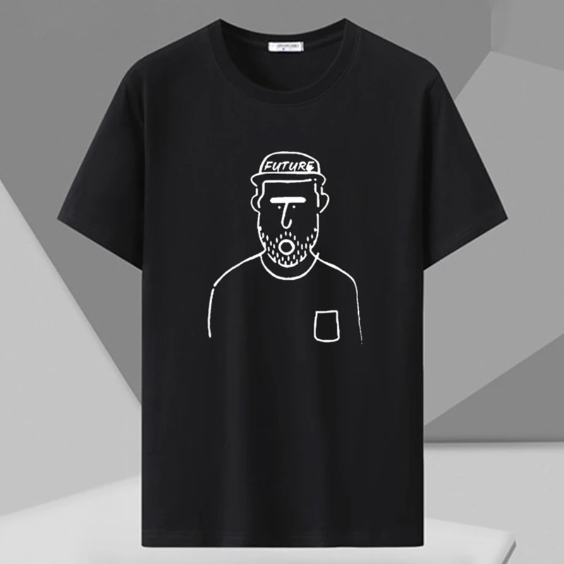 Мужская футболка с принтом размера плюс 110-180 кг свободная короткими рукавами