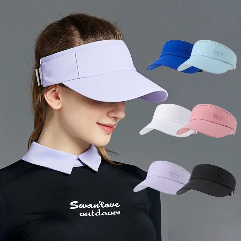 

SG Summer Sun Protection Sports Peaked Hats Women Breathable Anti-sweat Golf Empty Tops Hat Girl UV-proof Sun Visor Cap Big Brim