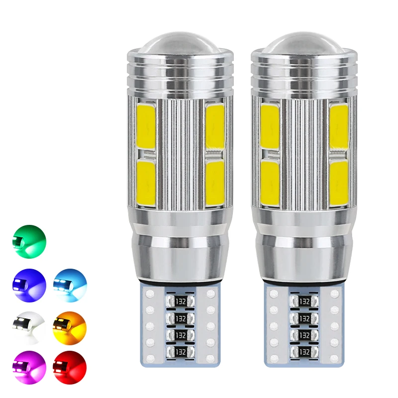 

2 PCS T10 W5W 194 LED Bulb For Car LED Signal Light Canbus Free Error 5630 Chips 6500K 12V White Auto Wedge Side Trunk Lamps
