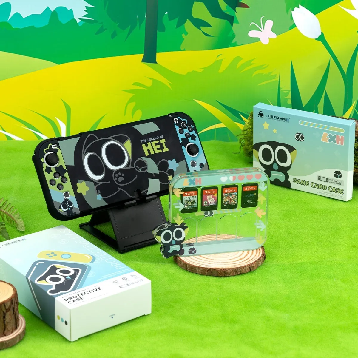 Фото Защитный чехол GeekShare Nintendo Switch на органических светодиодах LXH, однофирменный Твердый чехол с переключателем, разделенный чехол Joycon, высокое к... №2