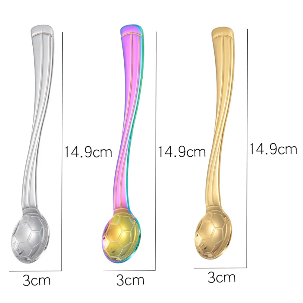 6 шт. креативная футбольная ложка из нержавеющей стали ложки для перемешивания