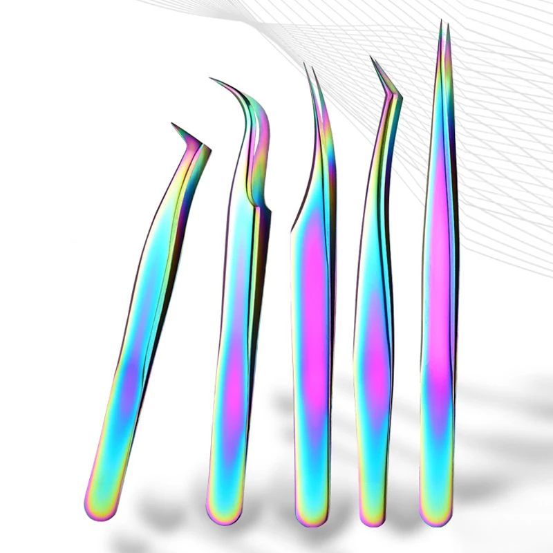 

Ucaluer радужные пинцеты для наращивания ресниц из нержавеющей стали