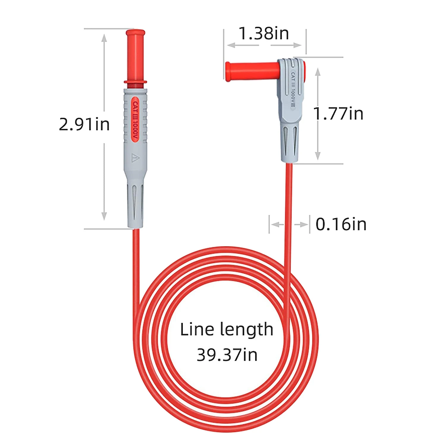 

2PCS Multimeter Test Leads 4mm Banana Plug Male to Male with Puncture Probes Wire-Piercing Test Clip Tool