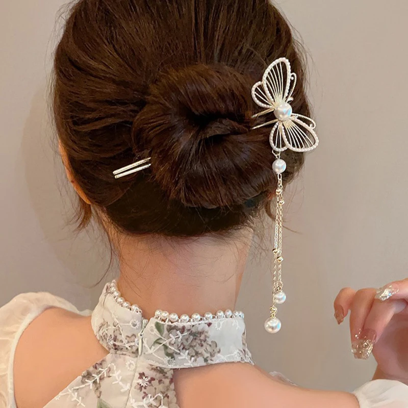 Винтажная заколка для волос с кисточкой-бабочкой женщин и девочек новые