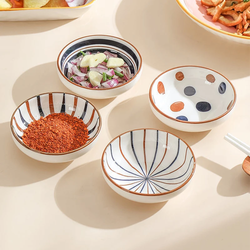 

Ceramic small dish Japanese tableware vinegar dish household soy sauce seasoning dish dipping sauce dish snack dish