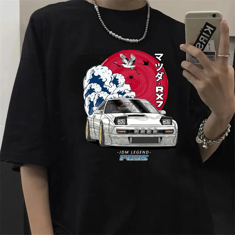 

Топ initial d мужской летний, Повседневная футболка с рисунком манга графическое 2022, одежда для пар, уличная одежда