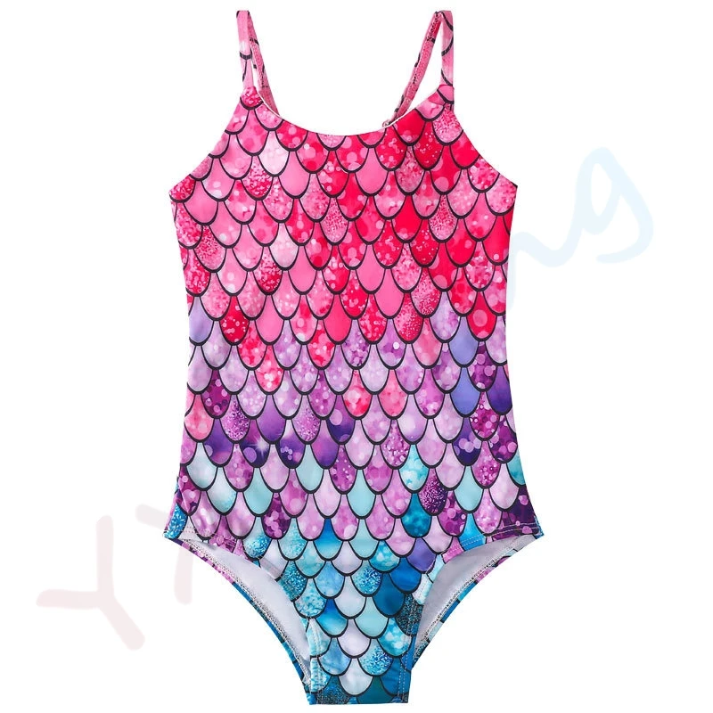 

4-12Years Girls Swimsuit 2023 New One Piece Ruffle Style Swimwear Child Unicorn Dinosaur Mermaid Small Floral One Piece Swimsuit