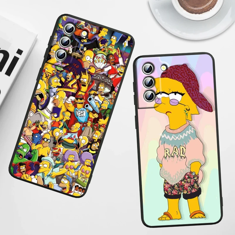 Классный чехол для телефона с рисунком аниме Симпсоны Samsung Galaxy S23 S22 S21 S20 FE S10 S10E S9