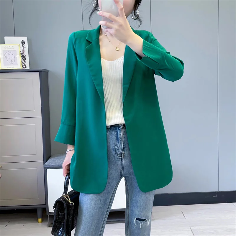 

Fashion Chiffon Suit Jacket Women's Clothing 2022 Spring Summer Blazers Coats New Casual Sunscreen Clothing Pink Suit Top p58