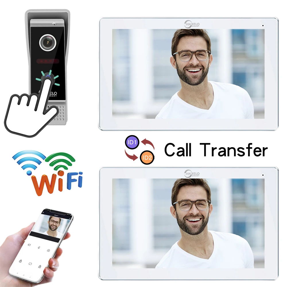 

Wifi 7 Inch Video Intercom Private House 2 Monitor Interphone 1080p Door Bell Camera Home Screen Entry Phone Electronic Doorman