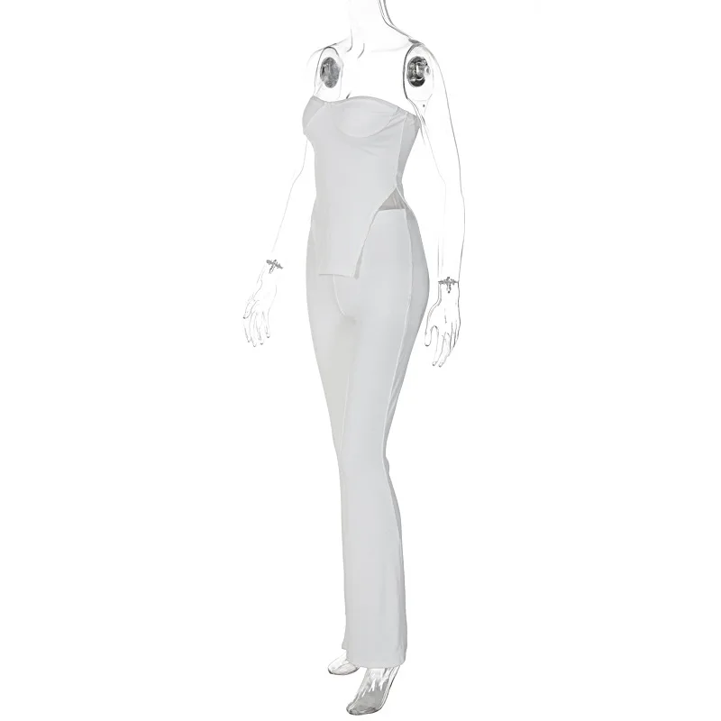 Женская одежда SKMY Y2k Новинка лета 2024 модный однотонный Асимметричный Топ без