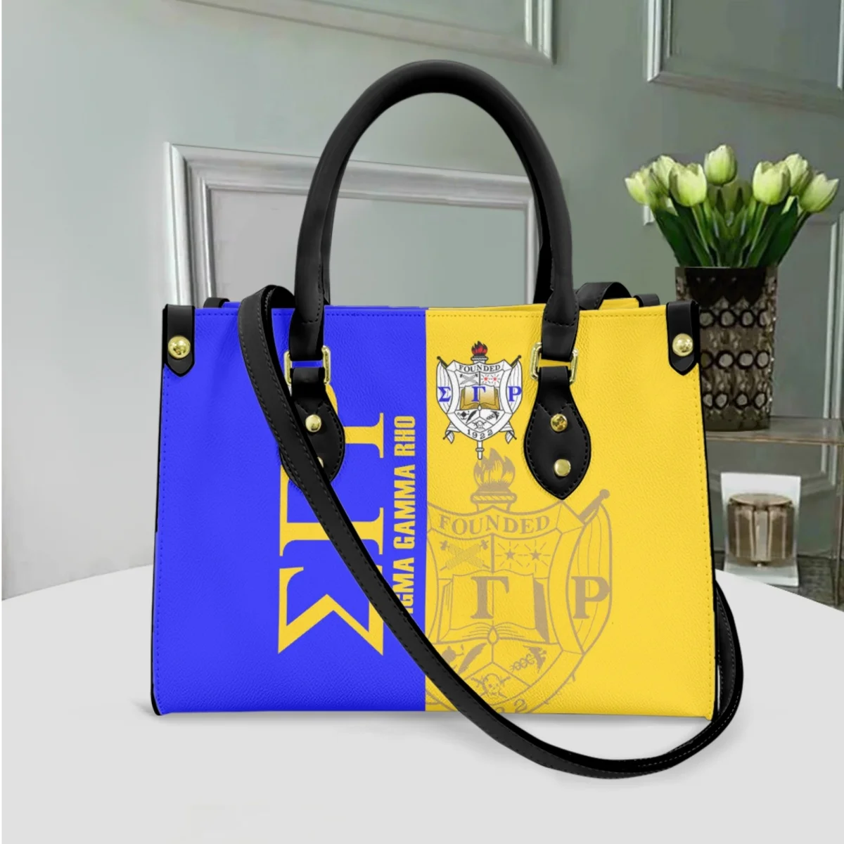 Women Handbags Fashion Sigma Gamma Rho Printing Luxury PU Leather Female Cross Body Bags Woman Top Handle Shoulder Bags Mujer