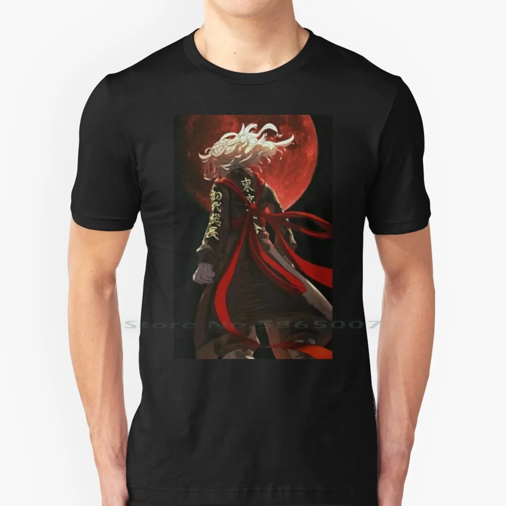 

Футболка Mikey Bloody Moon из 100% хлопка, модная футболка с рисунком из аниме-фильма Mikey Токийский Мстители, большой размер 6xl, подарок