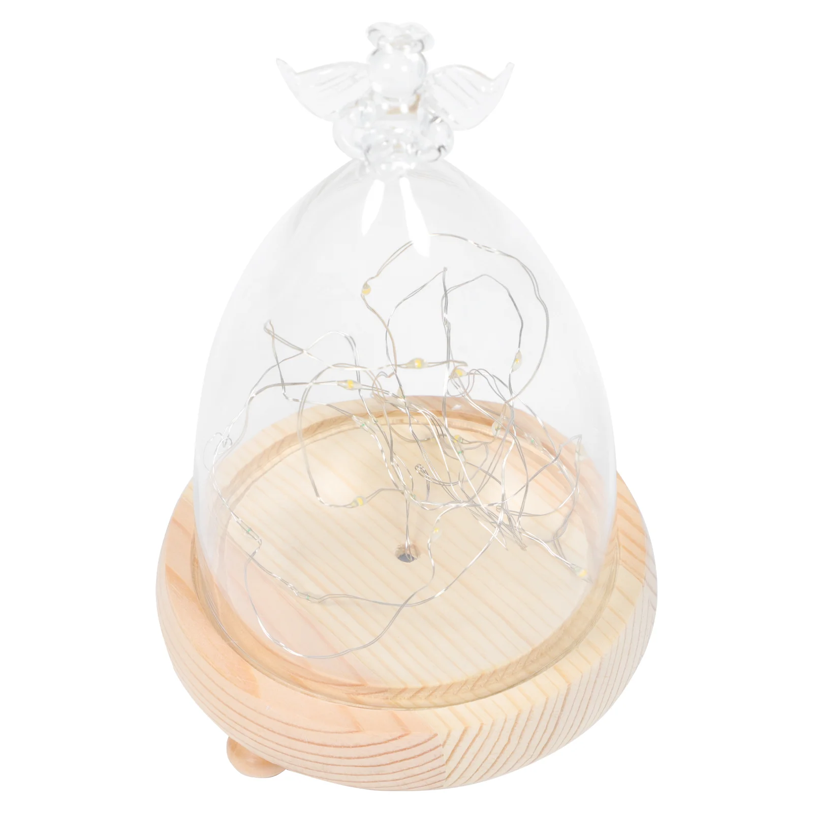 

Cover Dome Cloche Light Flower Dried Landscape Micro Jar Bell Decor Home Eternal Led Clear Gift Day S Valentine Lid Base