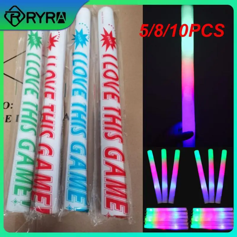 

5/8/10PCS Wedding Colorful Led Glow Sticks Flash Foam Sticks Party Supplies Party Light Led Lamp