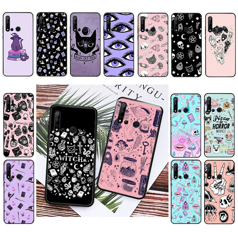 

Girly Pastel Witch Goth Phone Case For Huawei P50 Pro P30 P40 Lite P40Pro P20 lite P10 Plus Mate 20 Pro Mate20 X